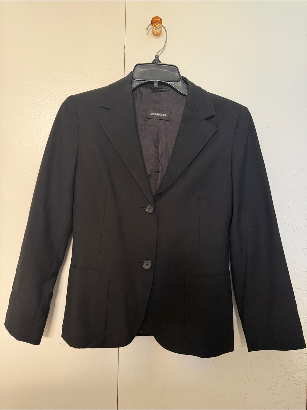 Jil Sander Wool Blazer - Black Single-Breasted Women's Blazer